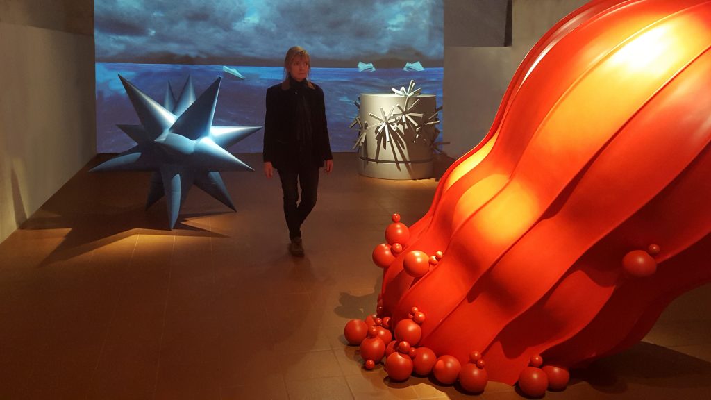 Matter waves chrome, 2014-2016 veduta dell’installazione Giuliana Cunéaz. Where is the whale? Museo Marino Marini, Pistoia (19 marzo-16 aprile 2016)